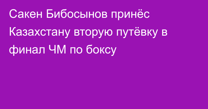 Сакен Бибосынов принёс Казахстану вторую путёвку в финал ЧМ по боксу