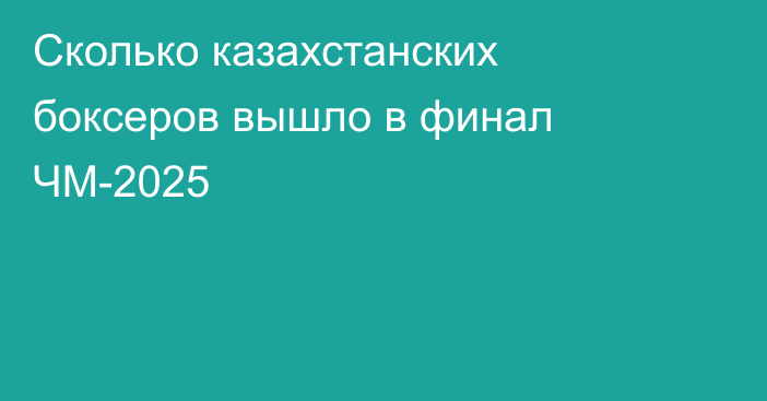 Сколько казахстанских боксеров вышло в финал ЧМ-2025
