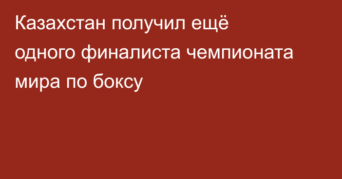 Казахстан получил ещё одного финалиста чемпионата мира по боксу