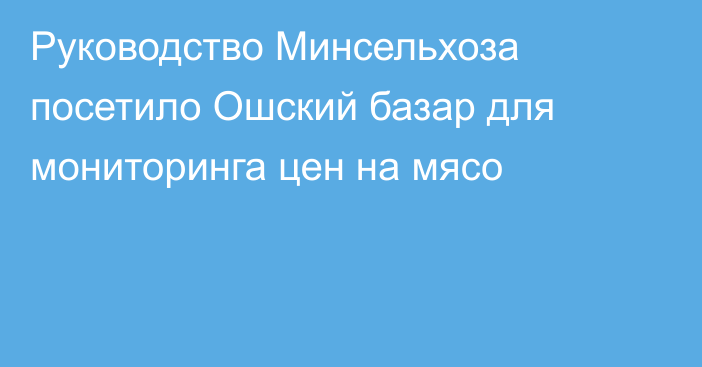Руководство Минсельхоза посетило Ошский базар для мониторинга цен на мясо