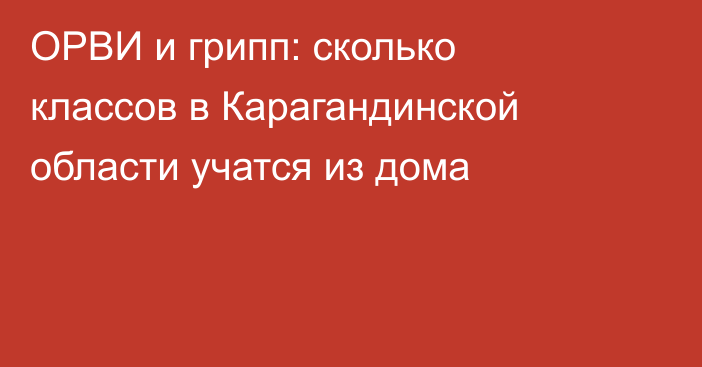 ОРВИ и грипп: сколько классов в Карагандинской области учатся из дома