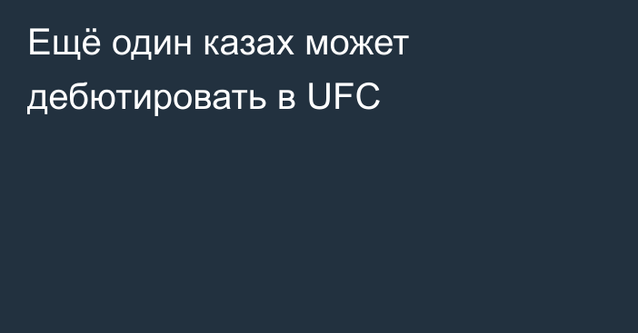 Ещё один казах может дебютировать в UFC