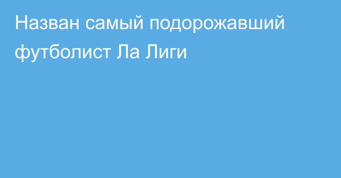 Назван самый подорожавший футболист Ла Лиги
