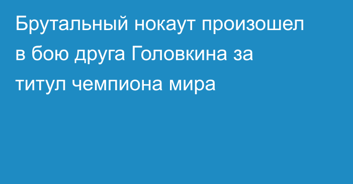 Брутальный нокаут произошел в бою друга Головкина за титул чемпиона мира