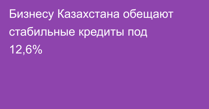 Бизнесу Казахстана обещают стабильные кредиты под 12,6%