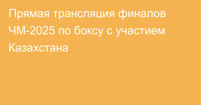 Прямая трансляция финалов ЧМ-2025 по боксу с участием Казахстана