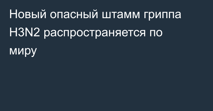 Новый опасный штамм гриппа H3N2 распространяется по миру