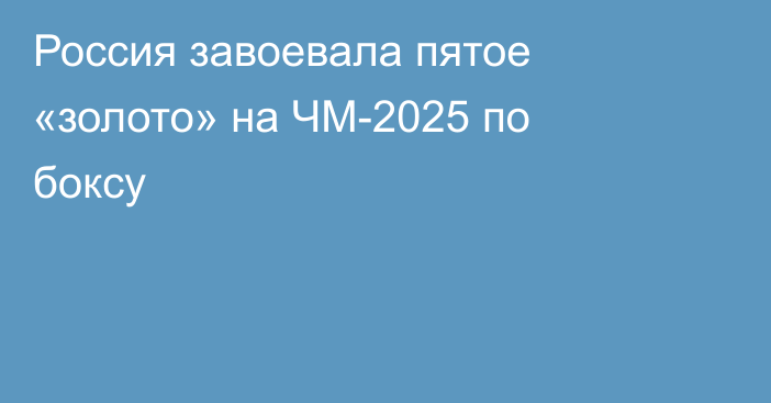 Россия завоевала пятое «золото» на ЧМ-2025 по боксу