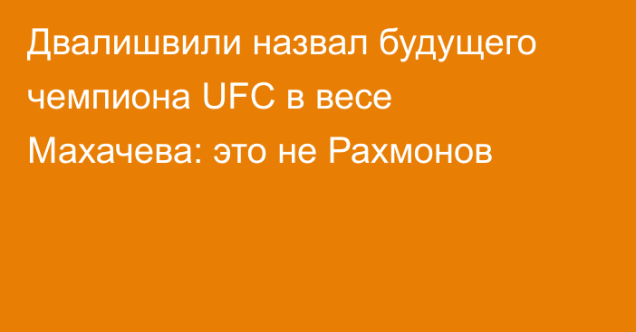 Двалишвили назвал будущего чемпиона UFC в весе Махачева: это не Рахмонов