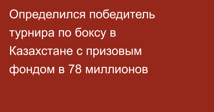 Определился победитель турнира по боксу в Казахстане с призовым фондом в 78 миллионов