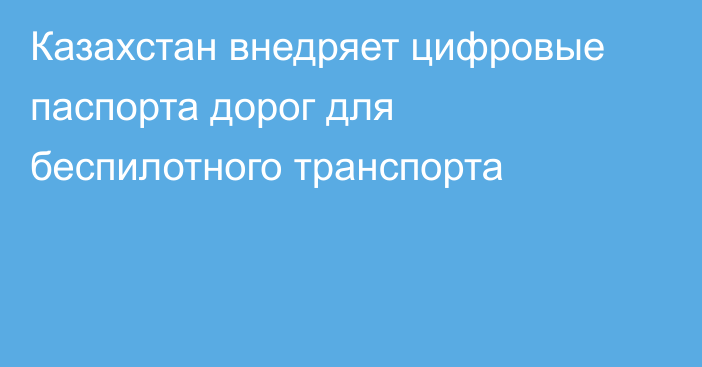 Казахстан внедряет цифровые паспорта дорог для беспилотного транспорта