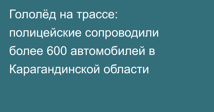 Гололёд на трассе: полицейские сопроводили более 600 автомобилей в Карагандинской области