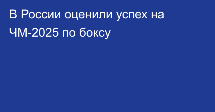 В России оценили успех на ЧМ-2025 по боксу