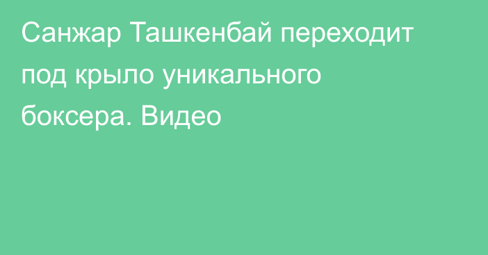 Санжар Ташкенбай переходит под крыло уникального боксера. Видео
