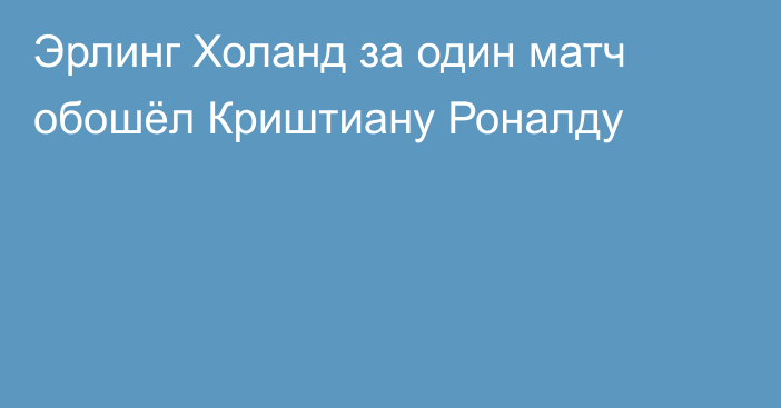 Эрлинг Холанд за один матч обошёл Криштиану Роналду