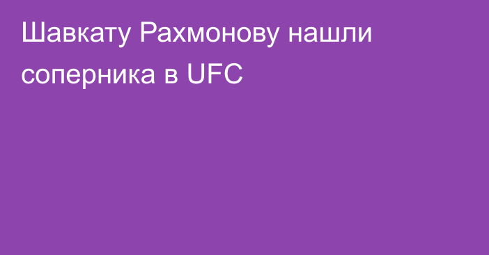 Шавкату Рахмонову нашли соперника в UFC