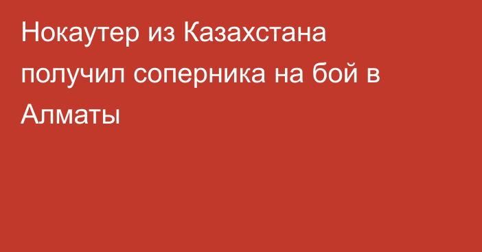 Нокаутер из Казахстана получил соперника на бой в Алматы
