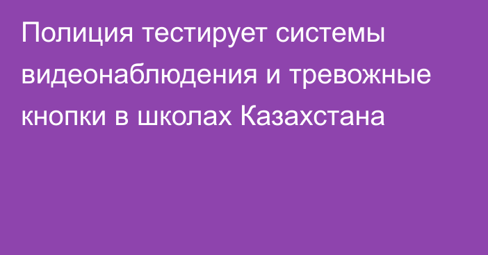 Полиция тестирует системы видеонаблюдения и тревожные кнопки в школах Казахстана