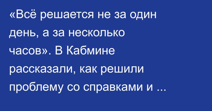 «Всё решается не за один день, а за несколько часов». В Кабмине рассказали, как решили проблему со справками и разрешениями для бизнеса