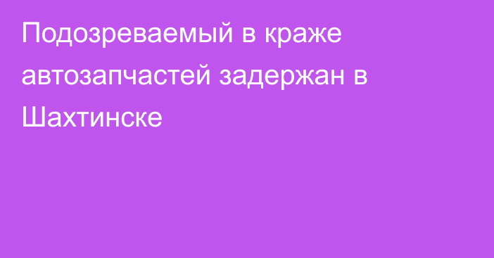 Подозреваемый в краже автозапчастей задержан в Шахтинске