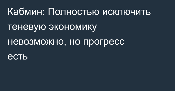 Кабмин: Полностью исключить теневую экономику невозможно, но прогресс есть