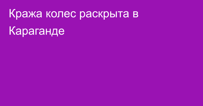 Кража колес раскрыта в Караганде