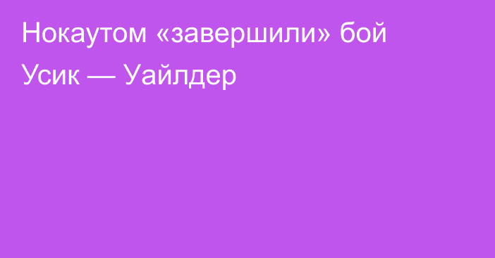 Нокаутом «завершили» бой Усик — Уайлдер