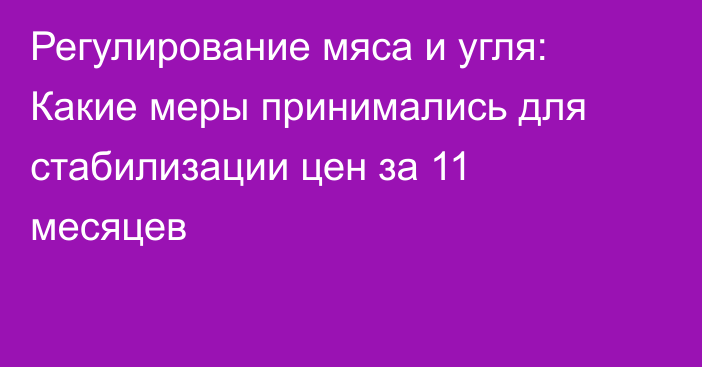 Регулирование мяса и угля: Какие меры принимались для стабилизации цен за 11 месяцев