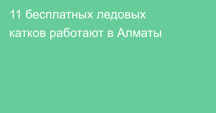 11 бесплатных ледовых катков работают в Алматы