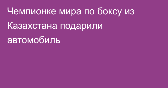 Чемпионке мира по боксу из Казахстана подарили автомобиль
