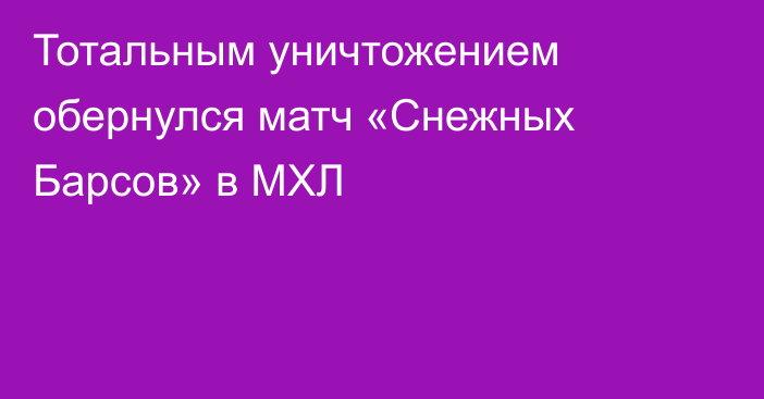 Тотальным уничтожением обернулся матч «Снежных Барсов» в МХЛ