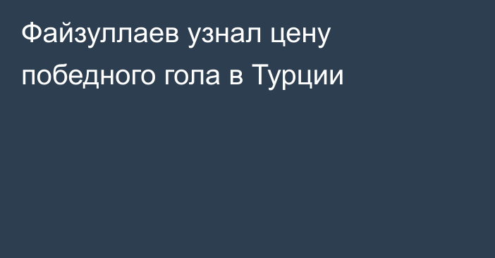 Файзуллаев узнал цену победного гола в Турции