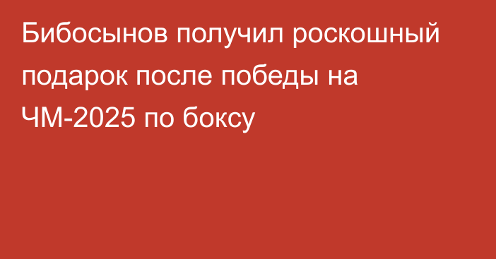Бибосынов получил роскошный подарок после победы на ЧМ-2025 по боксу