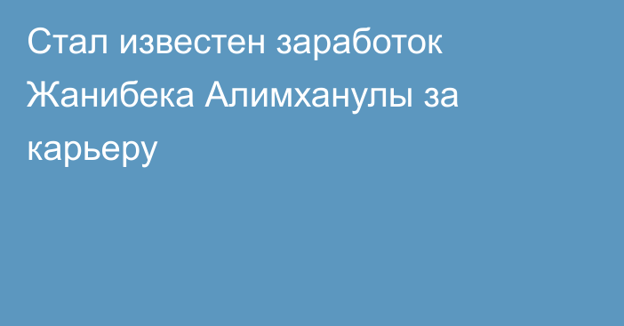 Стал известен заработок Жанибека Алимханулы за карьеру