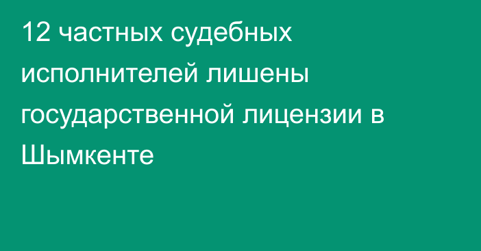 12 частных судебных исполнителей лишены государственной лицензии в Шымкенте