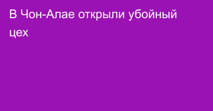В Чон-Алае открыли убойный цех