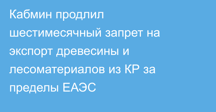 Кабмин продлил шестимесячный запрет на экспорт древесины и лесоматериалов из КР за пределы ЕАЭС