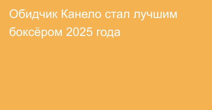 Обидчик Канело стал лучшим боксёром 2025 года