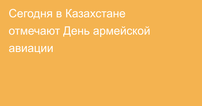 Сегодня в Казахстане отмечают День армейской авиации