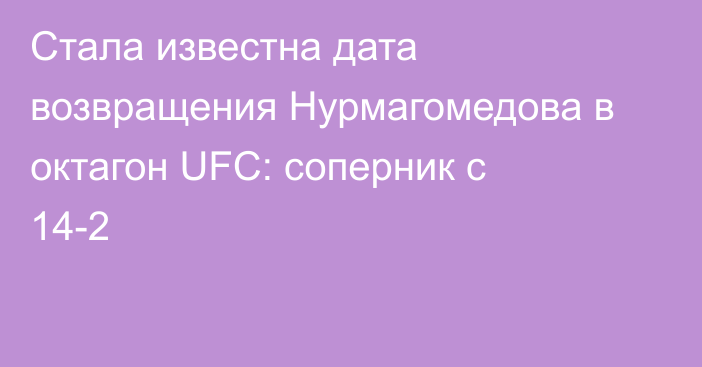Стала известна дата возвращения Нурмагомедова в октагон UFC: соперник с 14-2