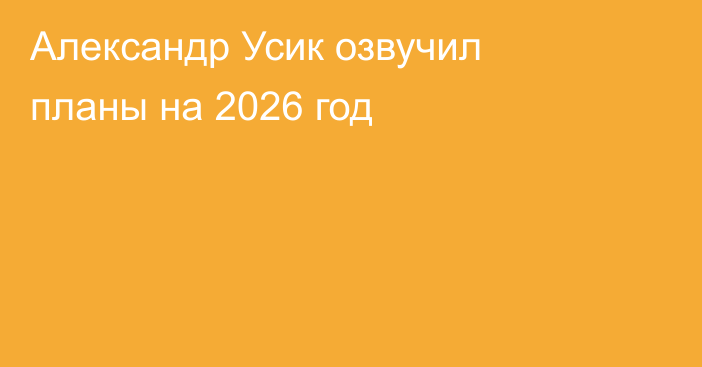 Александр Усик озвучил планы на 2026 год