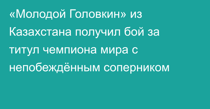 «Молодой Головкин» из Казахстана получил бой за титул чемпиона мира с непобеждённым соперником