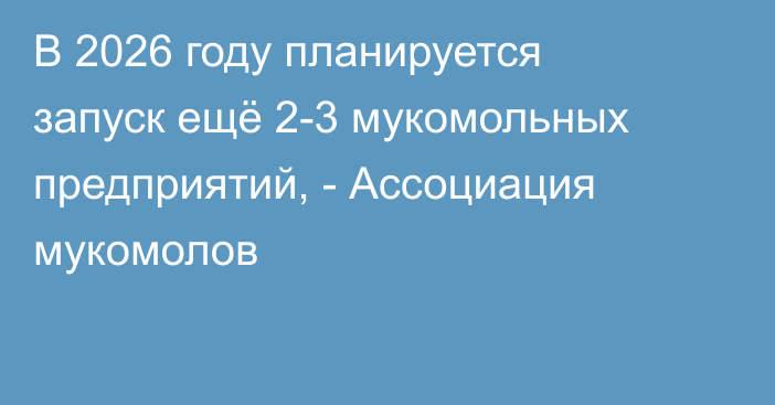 В 2026 году планируется запуск ещё 2-3 мукомольных предприятий, - Ассоциация мукомолов