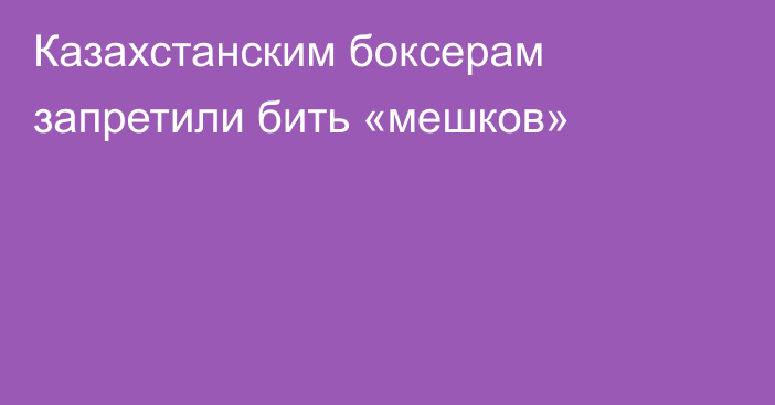 Казахстанским боксерам запретили бить «мешков»