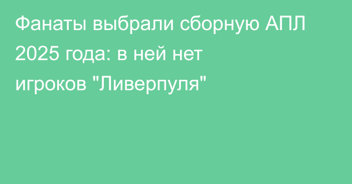 Фанаты выбрали сборную АПЛ 2025 года: в ней нет игроков 