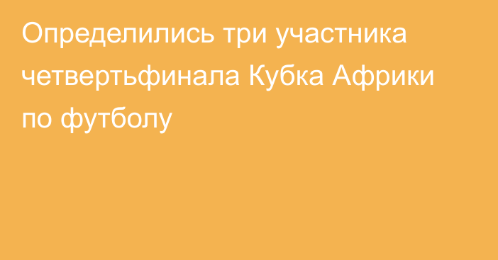 Определились три участника четвертьфинала Кубка Африки по футболу