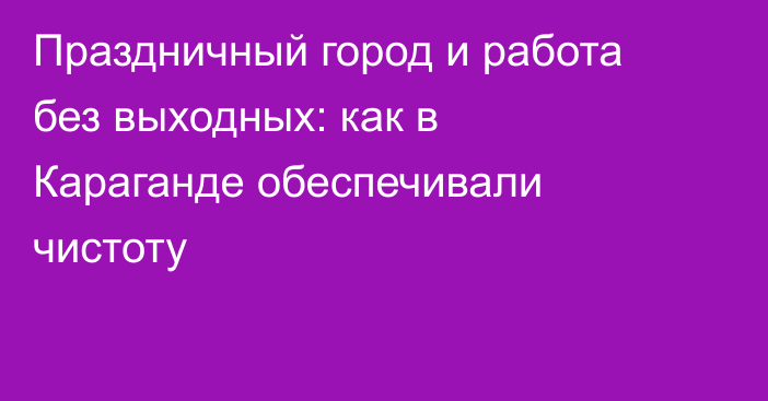 Праздничный город и работа без выходных: как в Караганде обеспечивали чистоту
