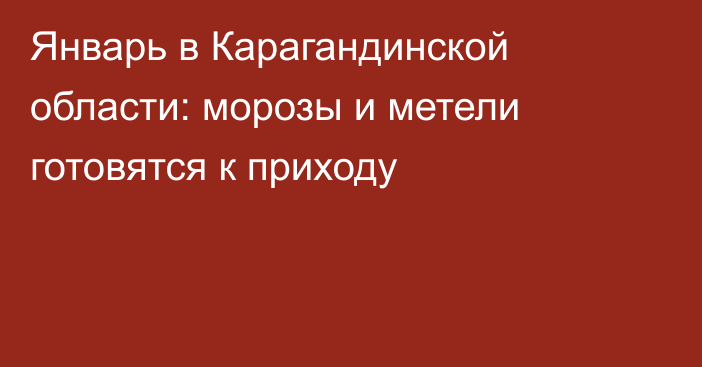 Январь в Карагандинской области: морозы и метели готовятся к приходу