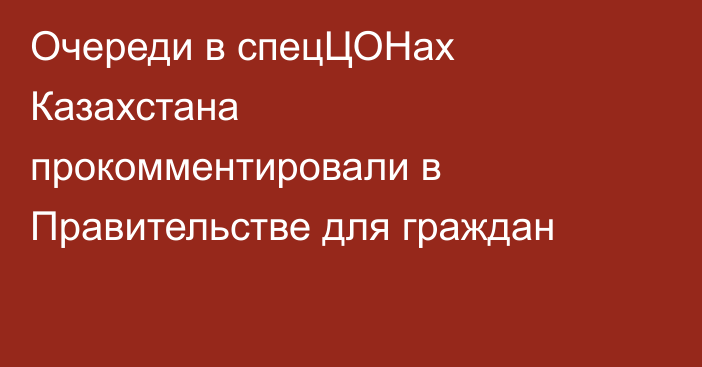 Очереди в спецЦОНах Казахстана прокомментировали в Правительстве для граждан