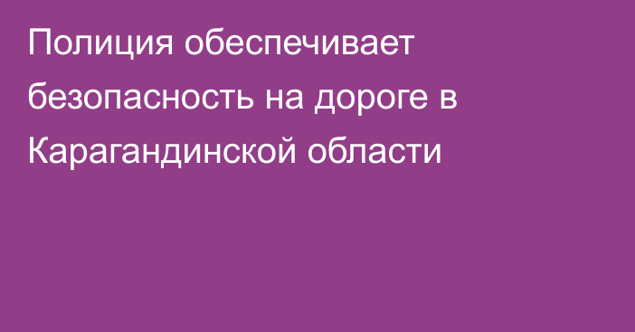 Полиция обеспечивает безопасность на дороге в Карагандинской области